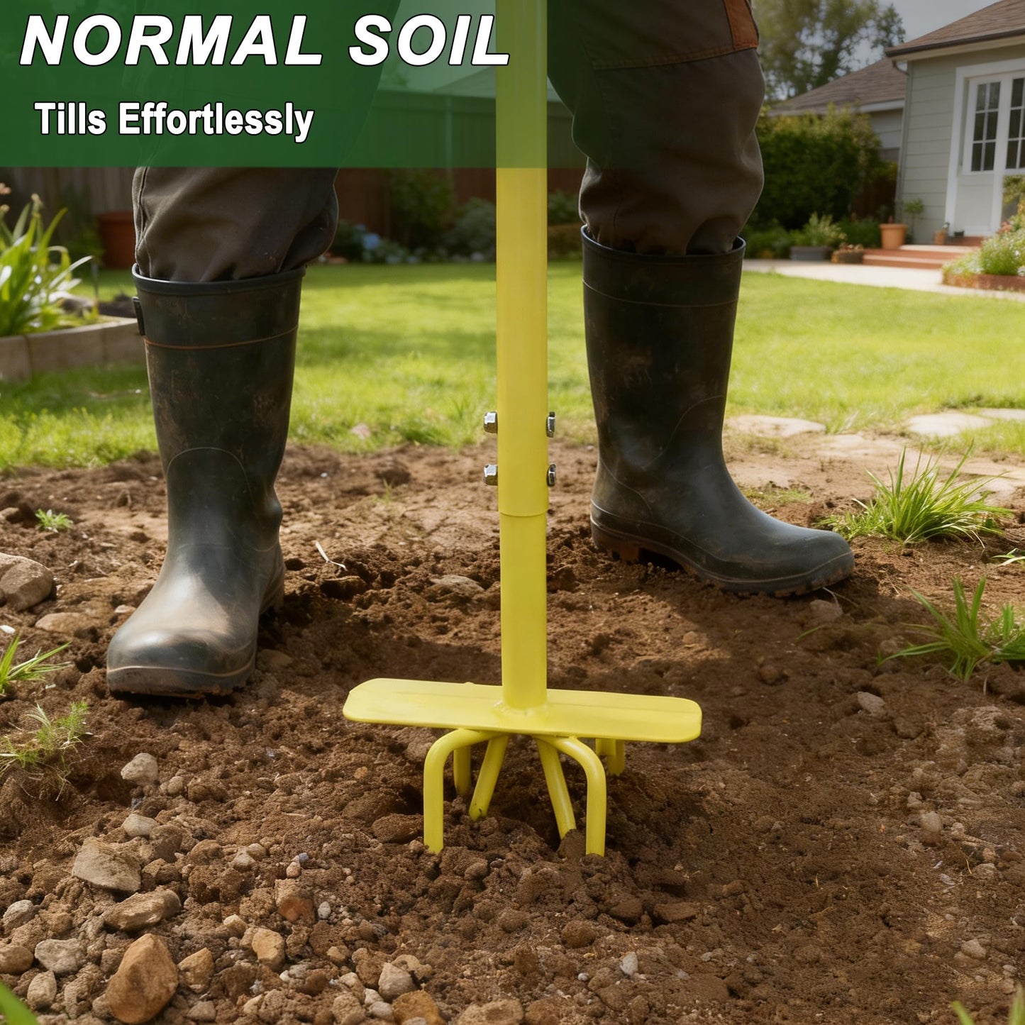 BARAYSTUS Hand Tiller Cultivator with Steel Garden Claw, Manual Twist Tiller Soil Loosening Garden Tool for Flower Beds, Raised Beds & Planter Boxes