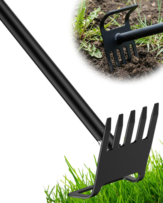 Garden Hoe, 60 Inch Adjustable 2-in-1 Hoe Garden Tool, Sharp Blade for Weeding & Soil Loosening in Garden & Yard