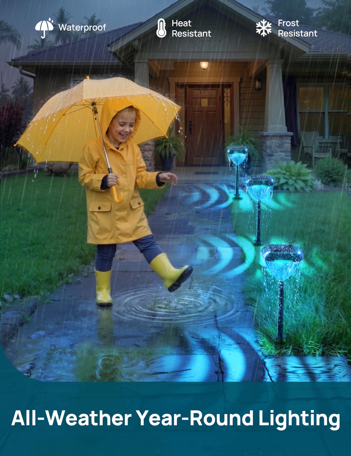 Linkind Smart Solar Pathway Lights SP6, App/Voice Control Solar Lights Outdoor Waterproof, 43+ Preset Scenes, Cool/Warm White/Color-Changing Outdoor Garden Lights for Yard, Patio, 4 Pack