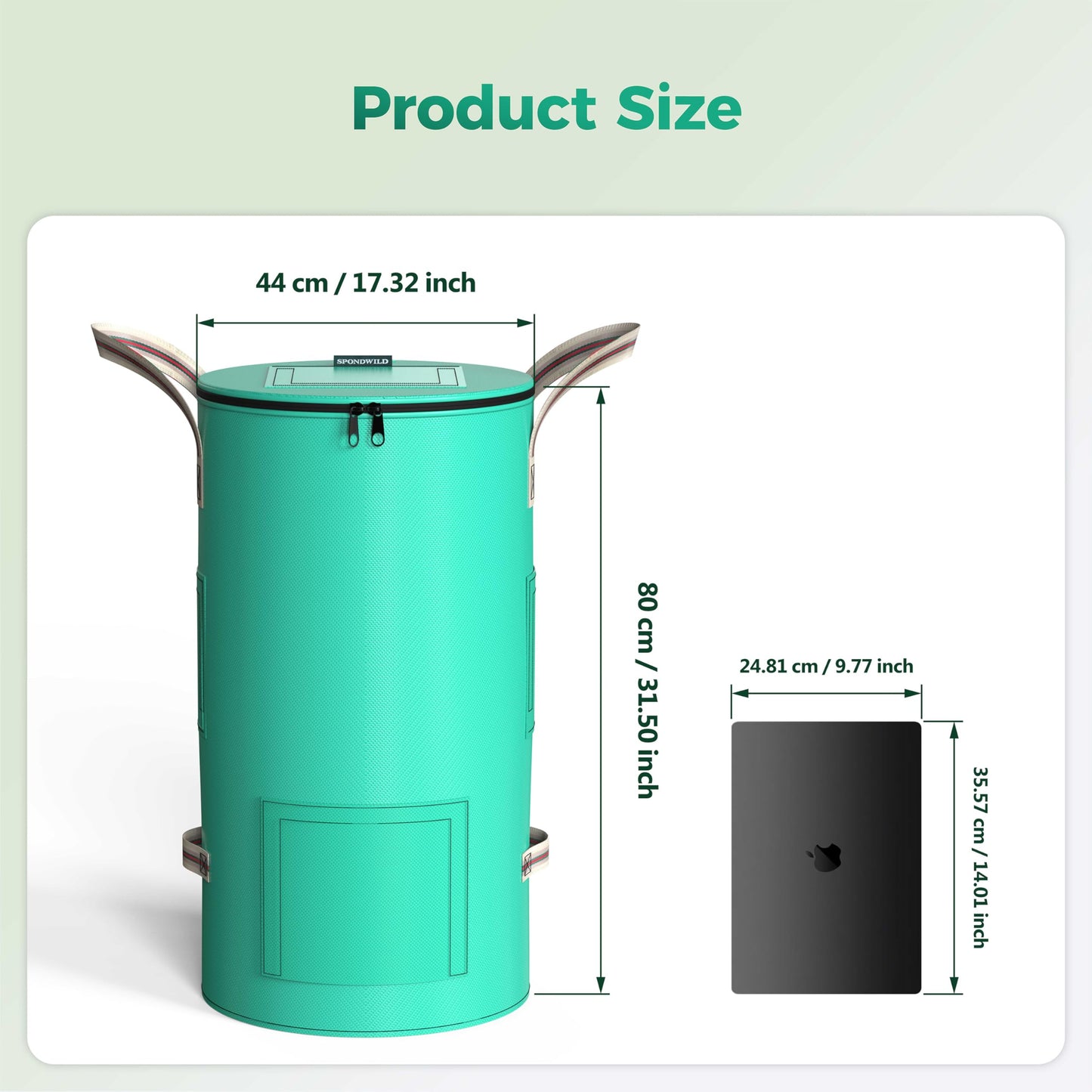 SPONDWILD Compost Bins Outdoor 32 Gallon Reusable Garden Yard Waste Bag Breathable Thickened Foldable with 4 Handles for Leaf Compost Collection