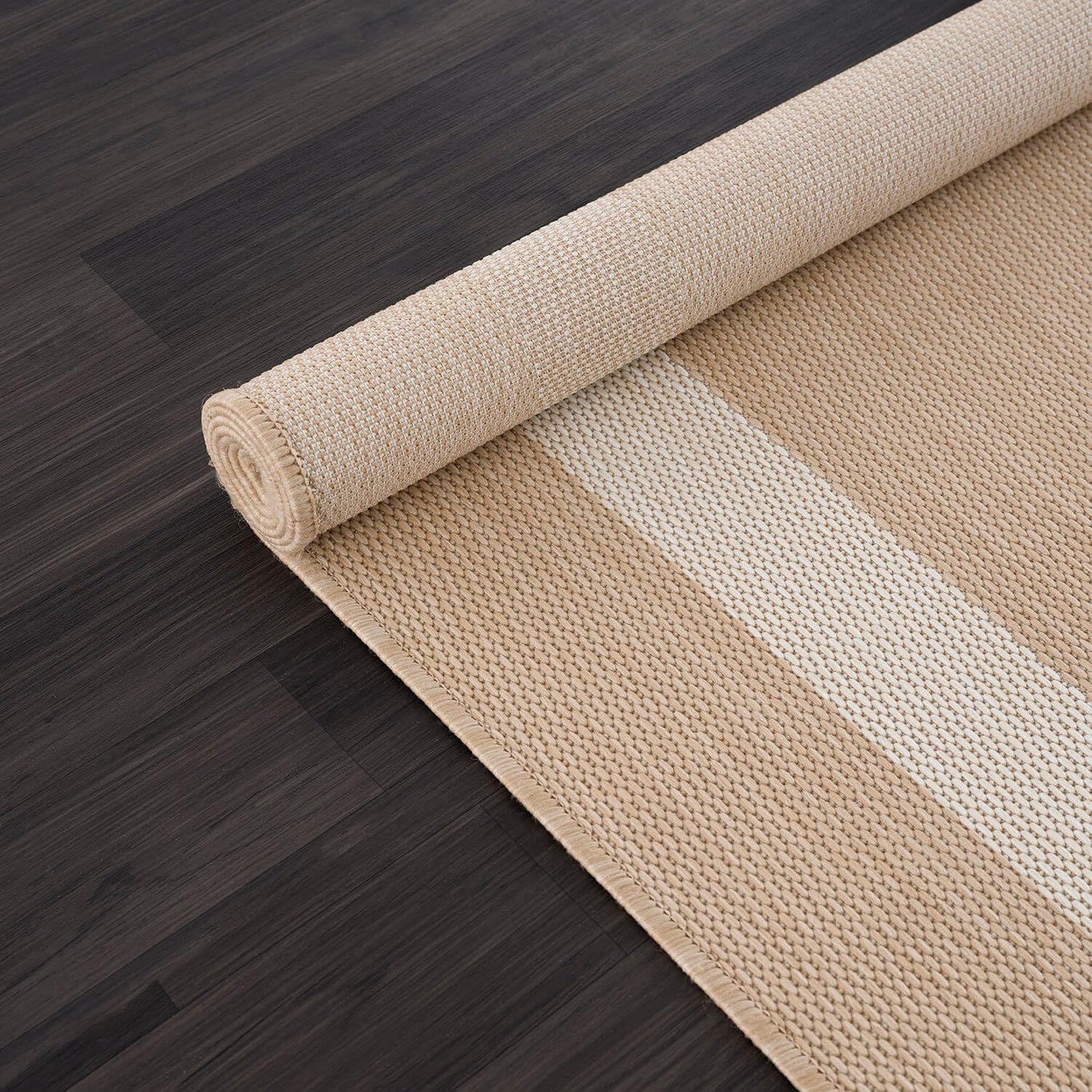 CAMILSON Outdoor Rug 8x10, Modern Outside Rugs for Patios Porches Waterproof Durable Washable Non-Shedding, Easy-to-Clean Indoor Outdoor Area Carpet (8 x 10, Bordered - Beige/White)