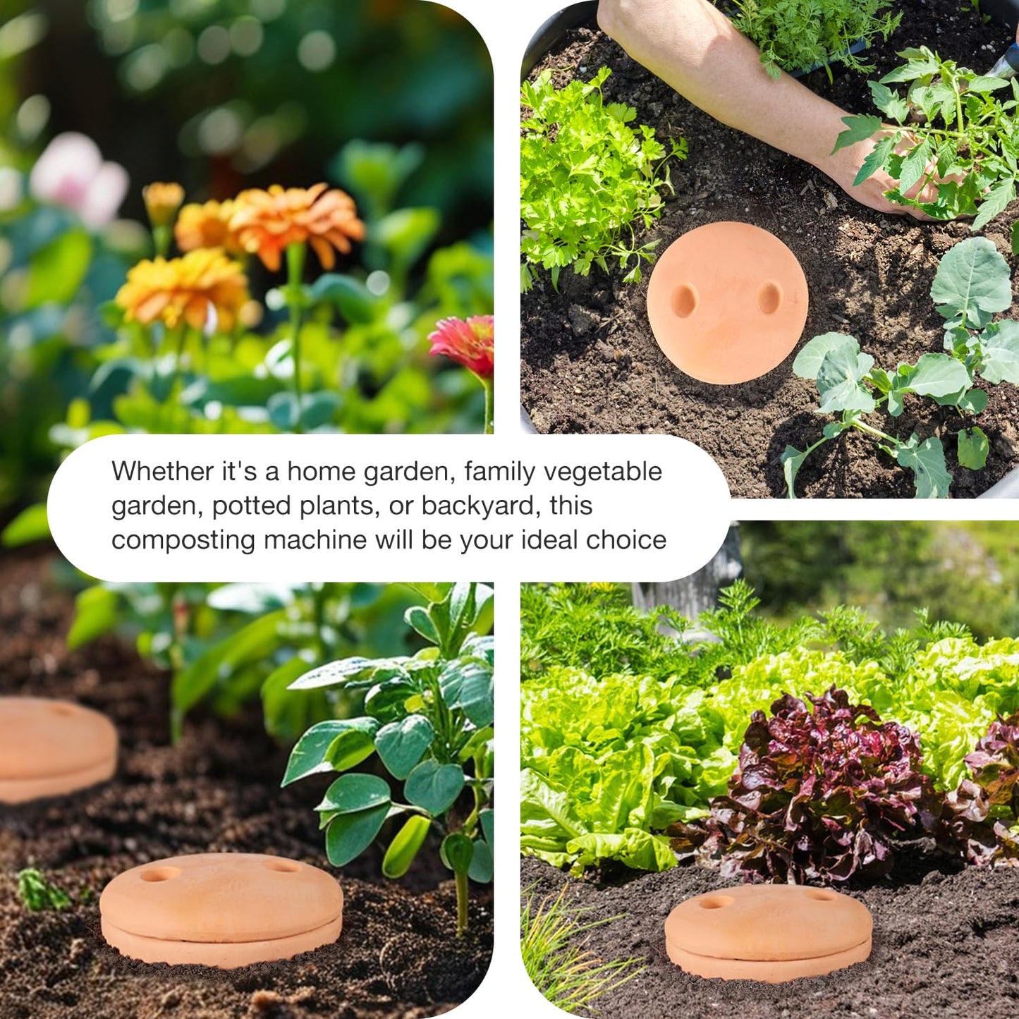 Underground Worm Farm 10 * 4.13 * 4.13Inch Garden Composting bin Ceramics Outdoor Gardening Compost Bin with Holes and Lid Clay for Vegetable Backyard Compost Bin Outdoor