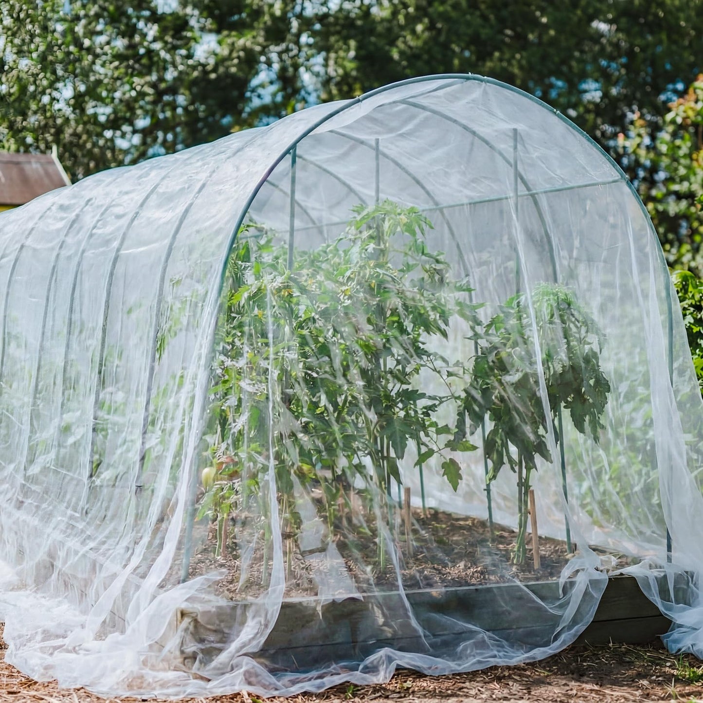 Yoojahow Garden Insect Netting for Raised Beds Extra Large Fruits Tree Netting Pest Barrier White Ultra Fine Mesh Row Bed Covers Net for Vegetable Fruit Protection from Insect Bird Animals(15X 33 ft)