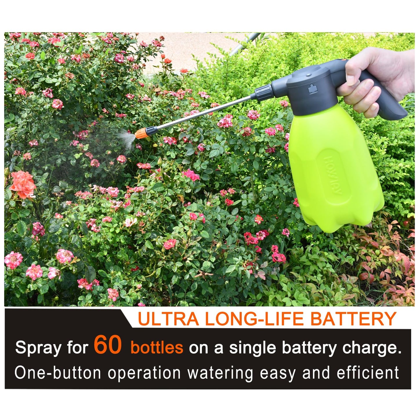 ES2 Electric Spray Bottle 0.5 Gallon,Plant Mister,Garden Sprayer,Spray Bottle with Adjustable Nozzles,Rechargeable Battery Powered Sprayer,Small Sprayer,Pump Sprayer,Automatic Watering Can for Garden