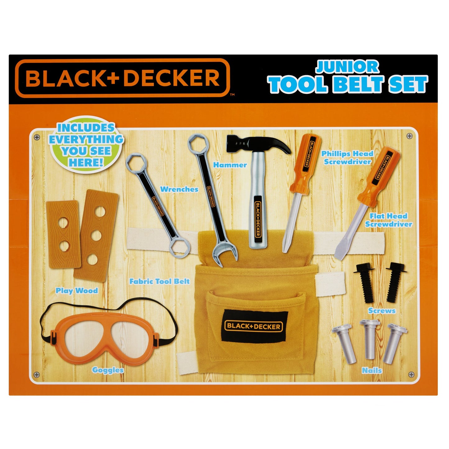 Black & Decker Junior 14 Piece Toy Tool Belt Set