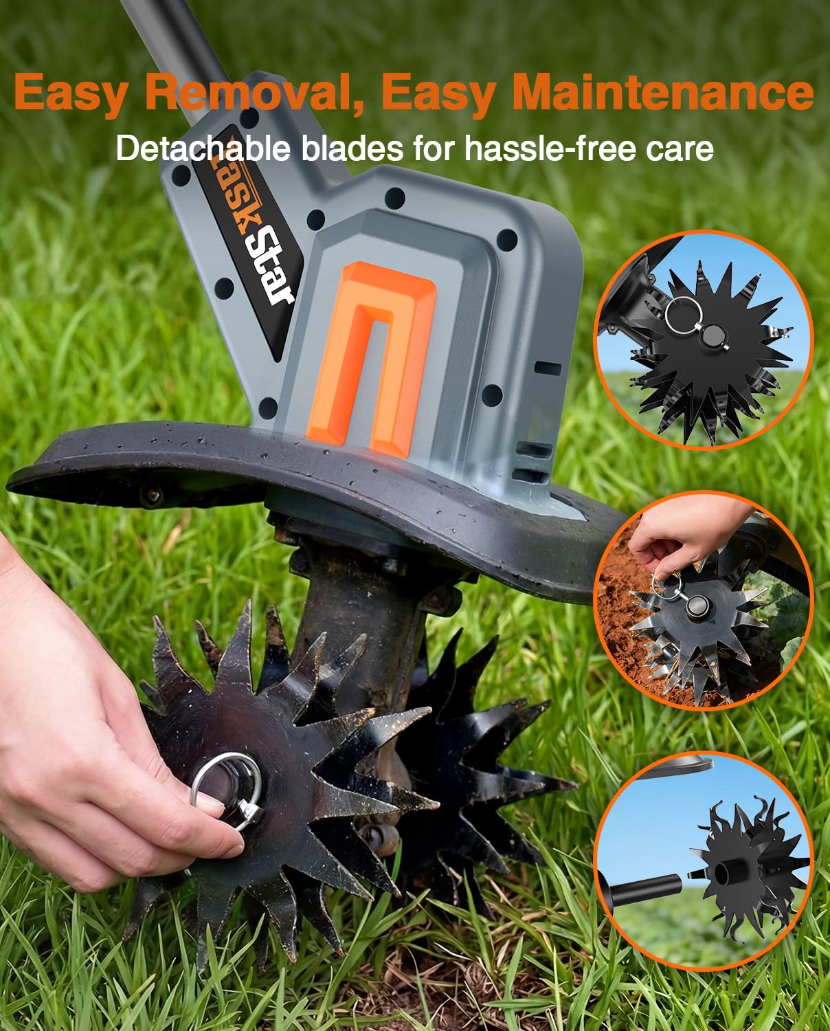 Cordless Tiller Cultivator for Gardening, 360 RPM Electric Garden Rototiller with 48 Steel Tines, 9 Inch Tilling Width & 7 Inch Depth, 21V Battery Powered Small Tiller for Soil/Cultivating/Lawn/Garden