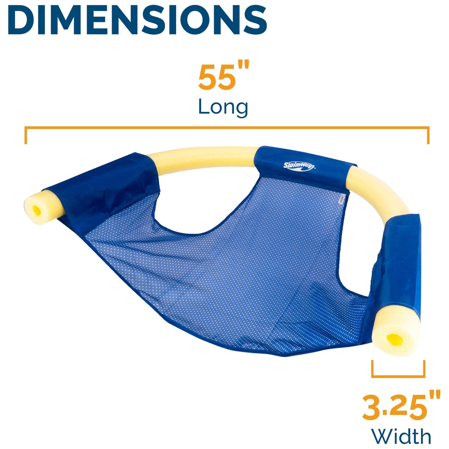 SwimWays Mesh Floating Pool Chair Noodle Slings (4 Pack), Swimming Pool Accessories & Water Toys, Pool Noodle Not Included