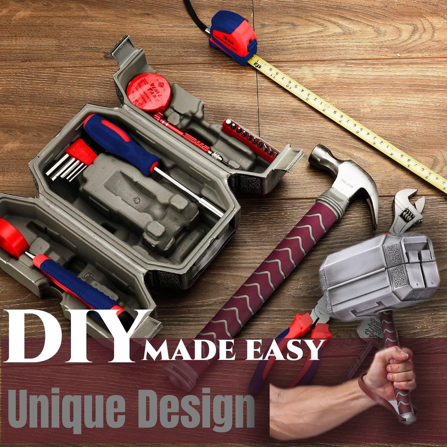 Thor Hammer Tool Box- Household Tool Kit Set Hammer for Home Repairs, DIY Projects, and Gifts Unique and Durable Design