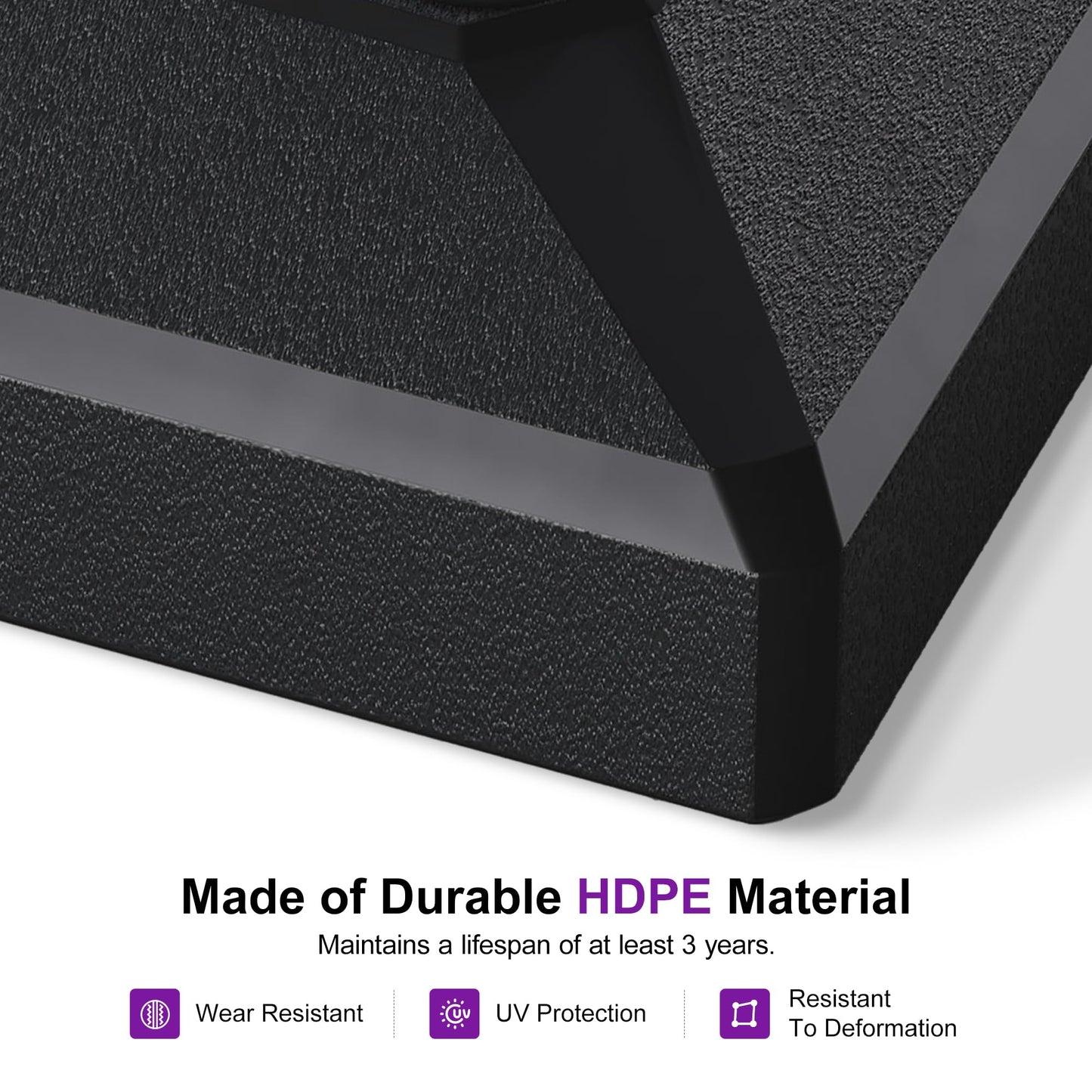PURPLE LEAF HDML45 Patio Market Umbrella Stand Base with Wheels - 158 lbs Heavy Duty Outdoor Table Umbrella Base with Sand/Water, 21.7" X21.7" X 4.33"