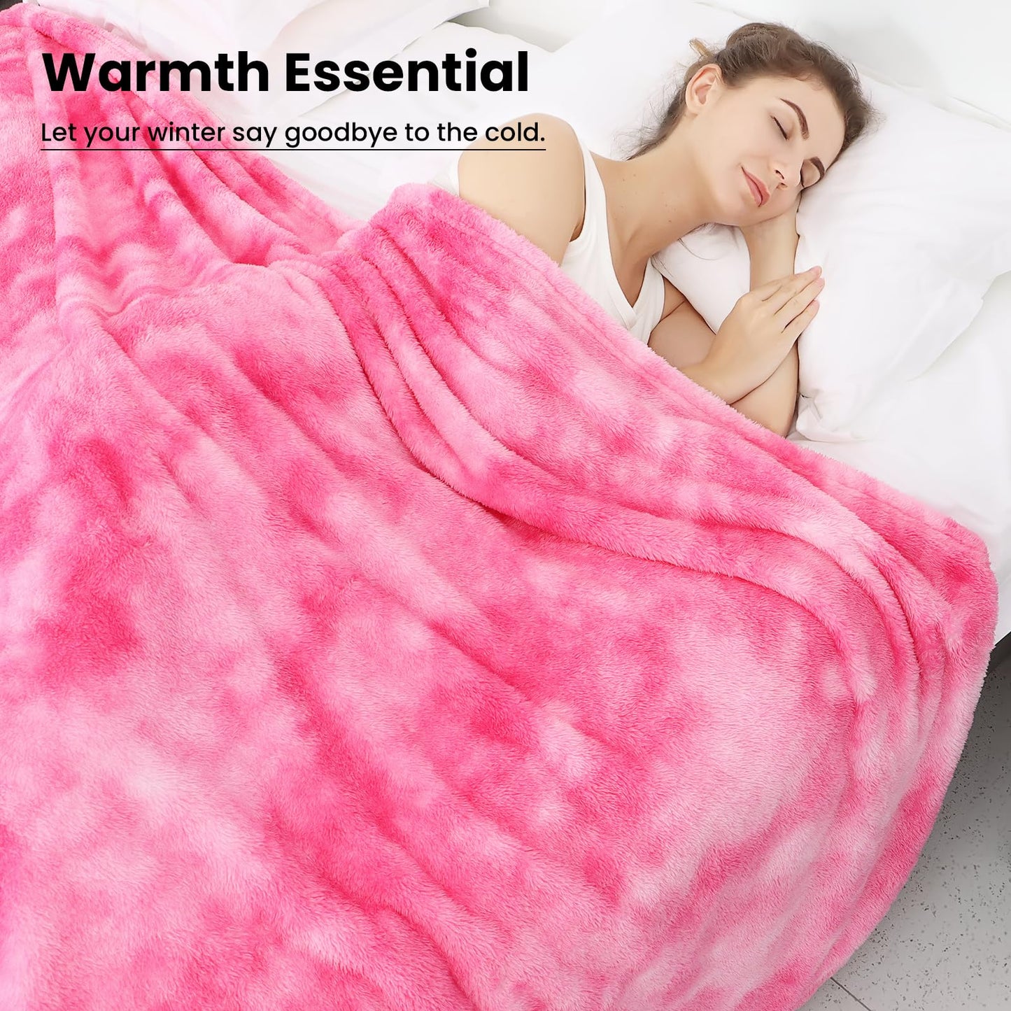 Fleece Throw Blanket Cozy Soft Lightweight Throw Blankets Warm Plush Pink Fall Blankets and Throws Couch Sofa Bed Camping Travel Picnic Outdoor Blanket Bedding Kid Baby Boys Girls Adults