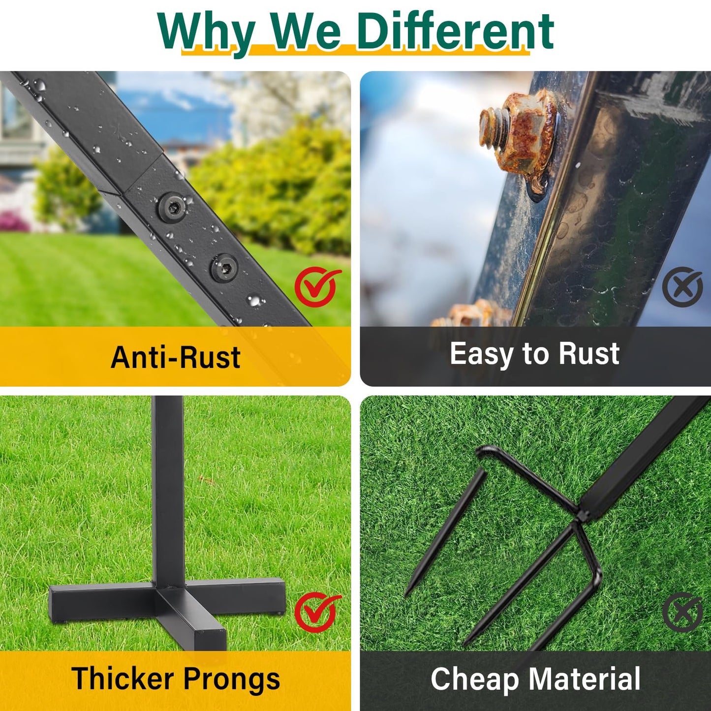 Outside Garden Hose Holder Freestanding Heavy Duty Metal Water Hose Stand Rack Holds 150Ft Detachable In Ground Hose Reel Stand for Lawn Yard Pipe Storage
