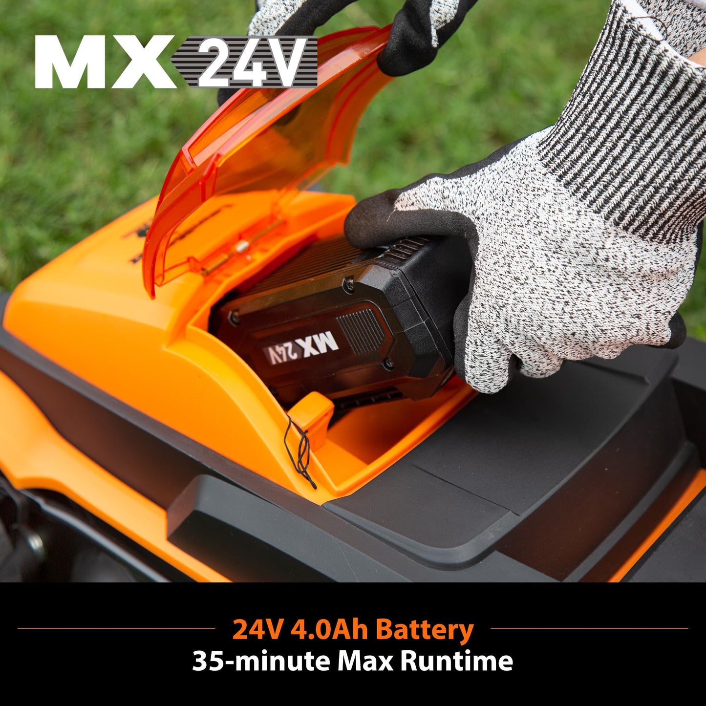 LawnMaster Cordless 24V Max 13-inch Lawn Mower and Cordless Leaf Blower Combo with 2x4.0Ah Batteries and Charger-24VMWBL