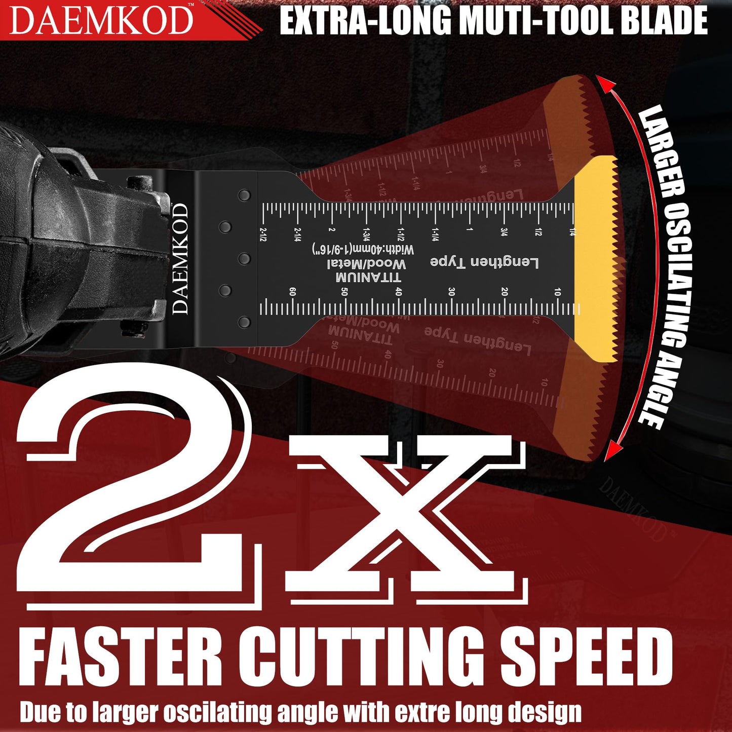 DAEMKOD 30 Pack Titanium Oscillating Tool Blades Metal Cutting, Professional Saw Blades for Soft Metal Nails Hard Material and Wood Plastic, Multi Tool Blades Kits Fit Dewalt Bosch Ryobi Milwaukee