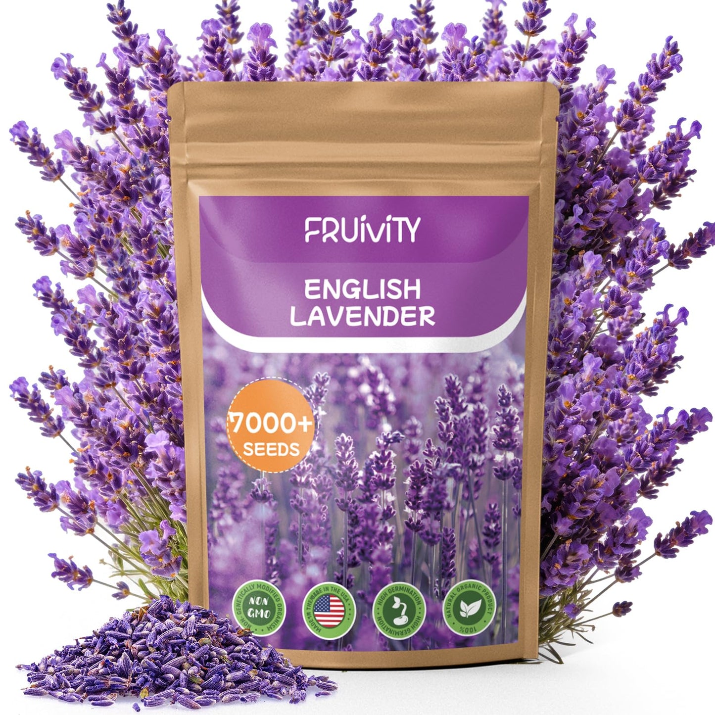 5500+ English Lavender Seeds for Planting Outdoor Heirloom Lavandula Flower Seeds High Germination Fragrant Purple Flowers Indoor Easy to Grow (0.55 oz)