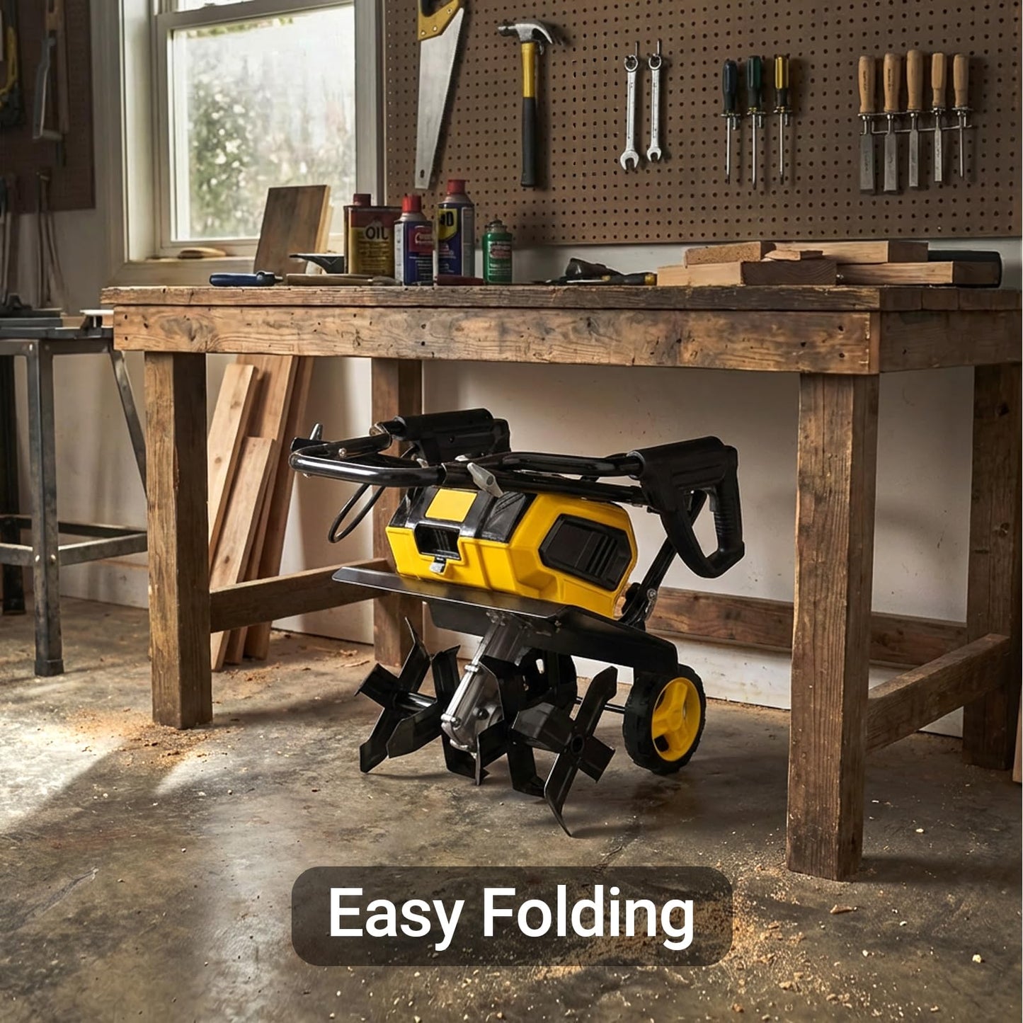 40v Cordless Brushless Tiller Cultivator Compatible with Dewalt 20v Battery(Tool Bare), 14.2in Electric Garden Rototiller, 8.7in Depth, Foldable, Adjustable Wheels for Lawn, Soil Prep, Grass Reseeding