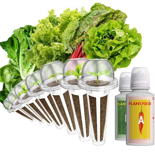 LYKOCLEAN Salad Buttercrunch Lettuce Seeds for AeroGarden, iDOO, Ahopegarden Hydroponics Growing System, 7-pods, 350+ Seeds (Include Spinach, American Fast Lettuce,Paris Island Lettuce, Cauliflower)