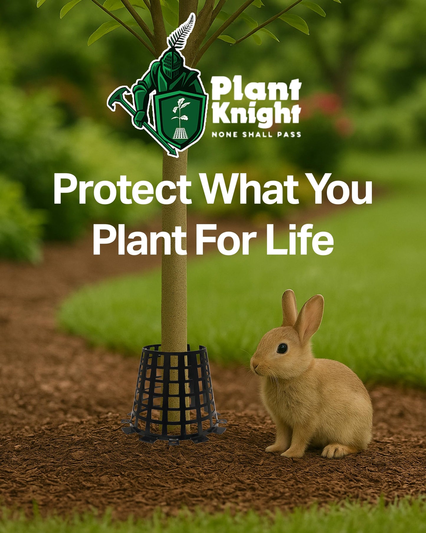 Plant Knight Tree Trunk Protectors for Saplings & Young Trees - Tree Guards Animal-Proof Wraps Against Deer, Rabbits & Rodents - UV-Resistant Weatherproof Bark Protection 3 Pack Black