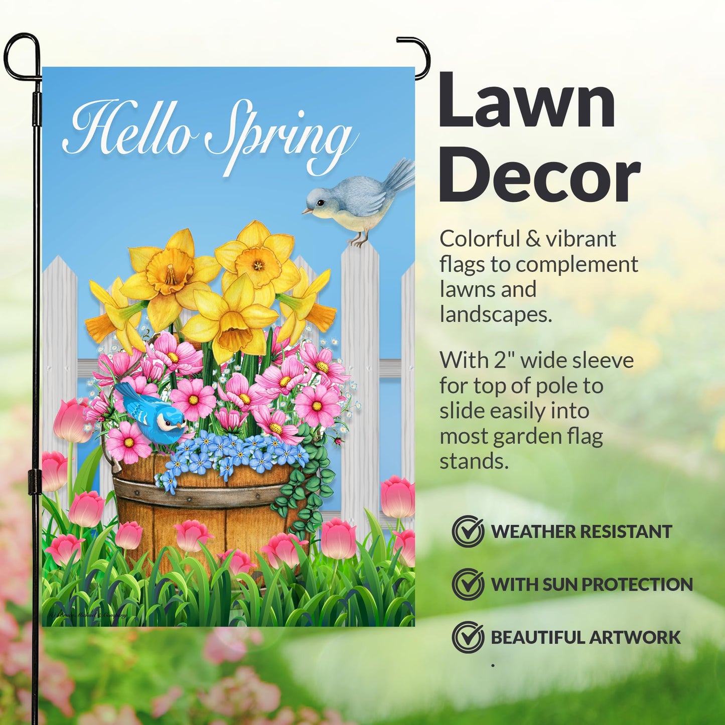 Seasonal Garden Flags Set of 10 12x18 inch Double Sided Yard Flags, Outside Small Garden Flag with Anti-Wind Clip and Stopper, Outdoor Holiday Lawn Decorative Decor