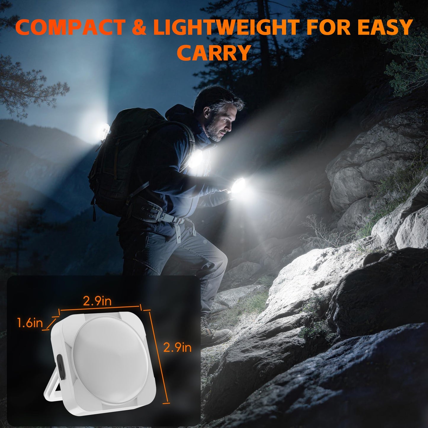2 Pack Rechargeable LED Camping Light Lantern: 2000mAh Battery Powered Tent Light with Magnet - Camping Essential Waterproof Flashlight for Hiking Power Outage Emergency Survival Backpacking Hurricane