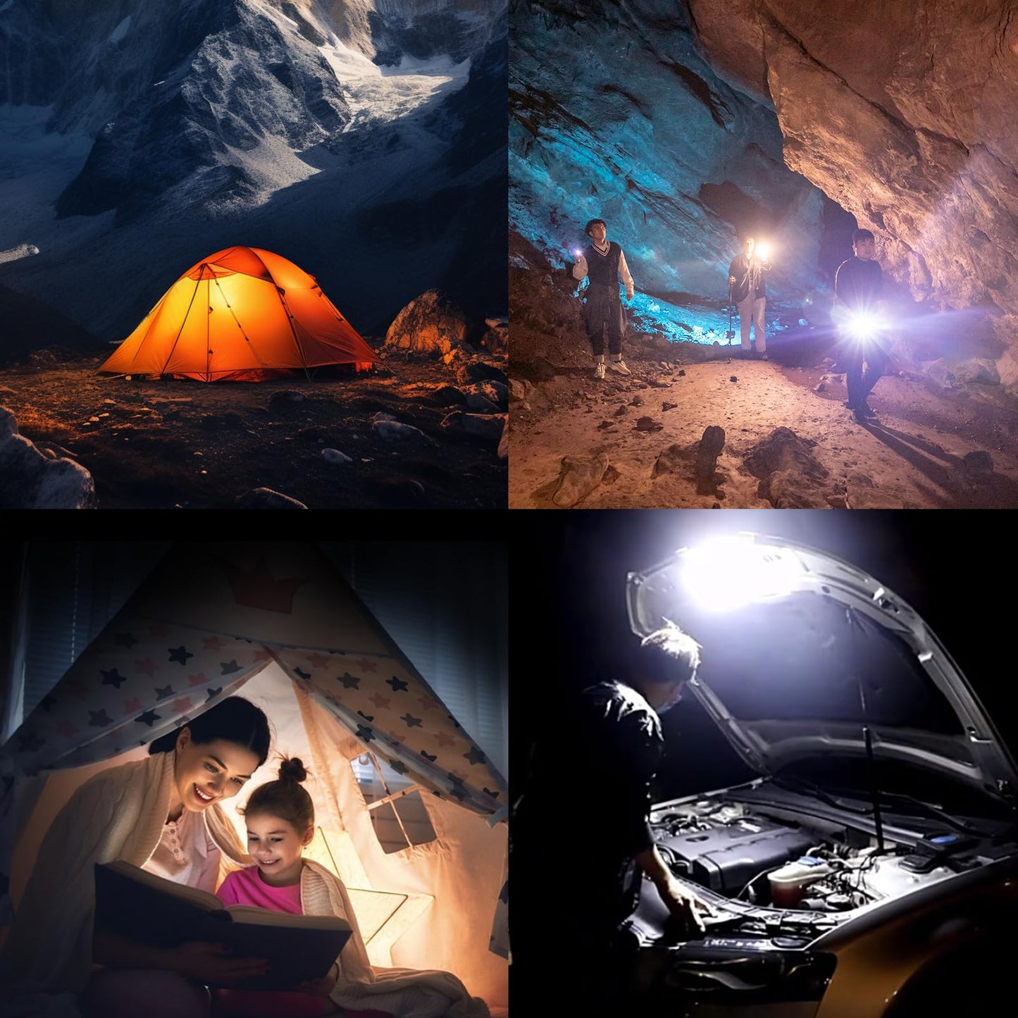 12000mAh（40W） 5000LM Camping Lights 3 Color Lighting Modes Bright Rechargeable LED Lamp Hanging Tent Lights,IPX5 Waterproof,Magnet,for Camping Essentials,Outdoor and Home,Gift