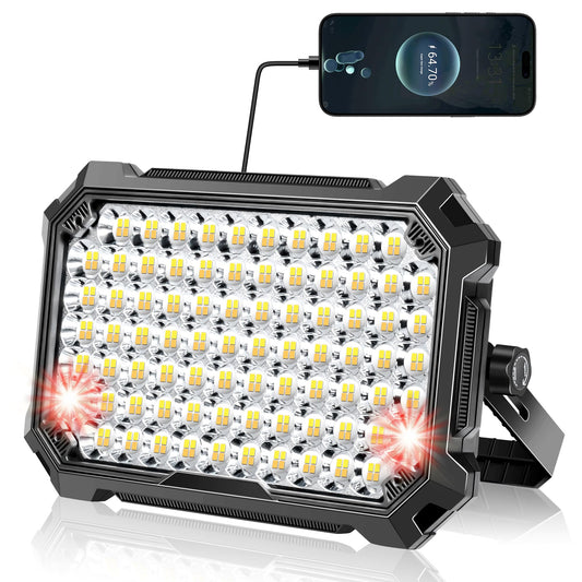 NICKLUC LED Work Light Rechargeable Outdoor, 13000mAh Work Flood Lights 10000LM with 4 Light Modes for Camp Essentials, IP65 Waterproof LED Lantern for Emergency, Power Outages, Car Repair, Tent