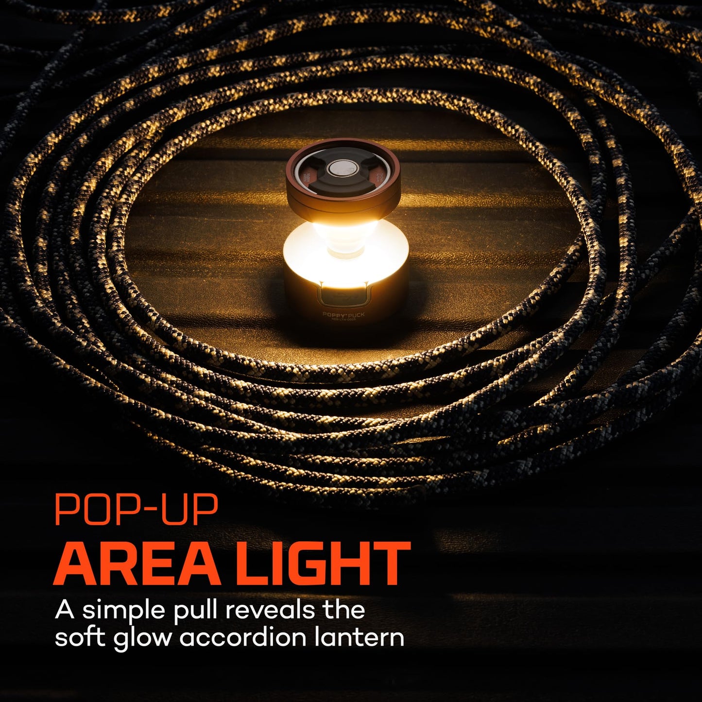 NEBO Poppy Puck Pocket Lantern | Pocket Light, Compact 2-in-1 Mini Lantern, 300 Lumen, Rechargeable, 3 Light Modes, Magnetic Base & Hanging Hooks - Rose Gold
