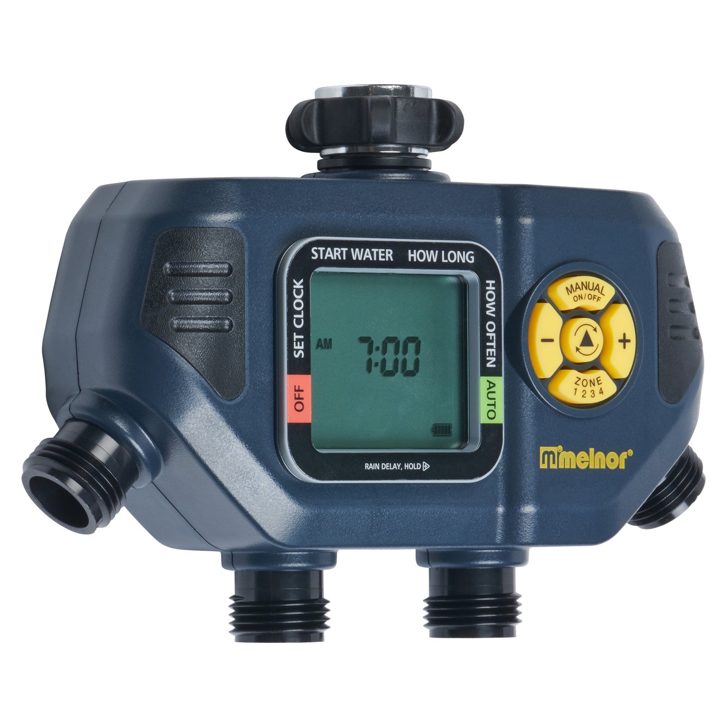 Melnor 65140AMZ 4 Zone Digital Timer, Black, Yellow