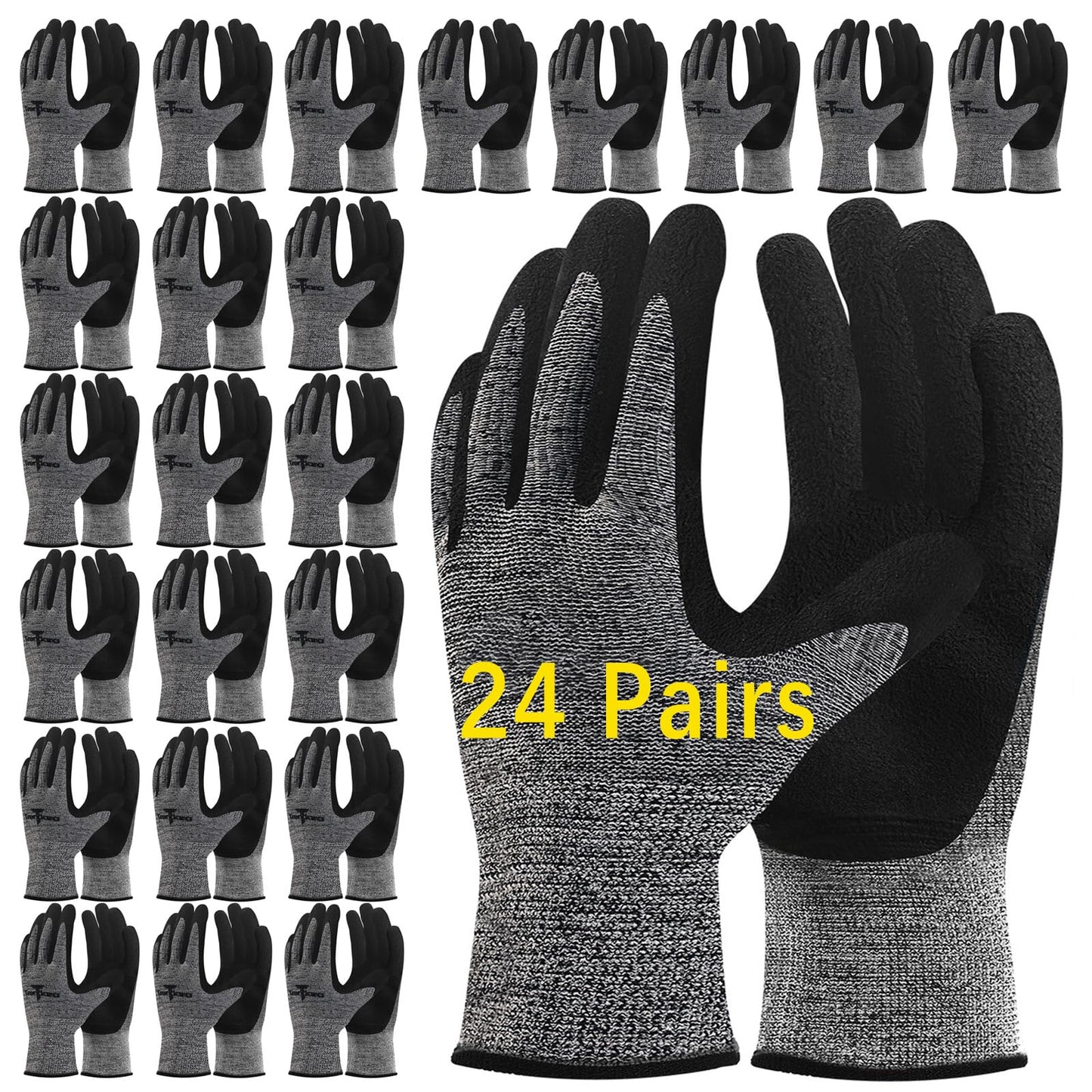 Trendara 24 Pairs gardening gloves guantes de trabajo para hombre work gloves with grip,Breathable latex dipped gloves,Superior to nitrile rubber,Suitable for weeding, construction, outdoor work