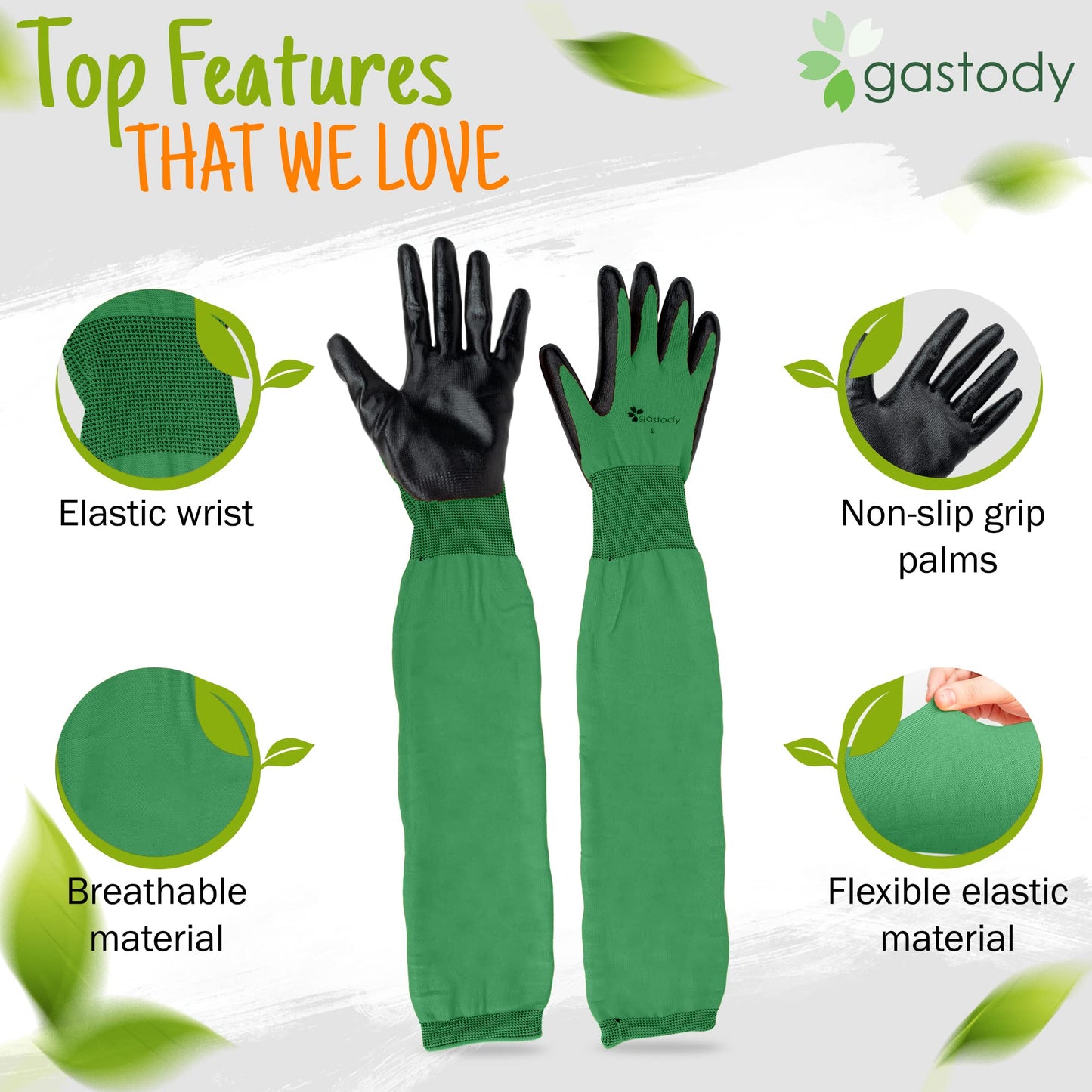 Gastody™ Long Gardening Gloves Women and Men M - Long Sleeve Garden Gloves Multipurpose Heavy Duty Outdoor and Indoor - Long Cuff Garden Gloves - Thorn Resistant Protective Work Rose Pruning Gloves