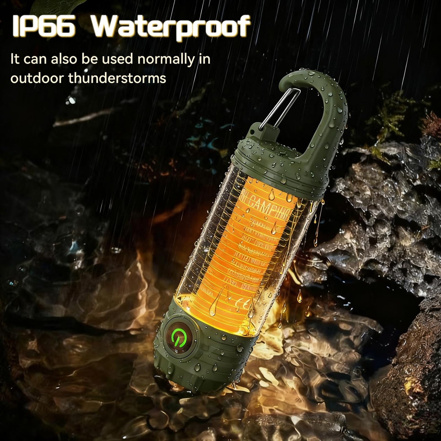 Ultra Bright Camping Lantern, 1200mAh Camping Lights with 3 Colors & 4 Brightness, SOS, Max 1500LM, Waterproof Rechargeable Flashlight Lantern for Power