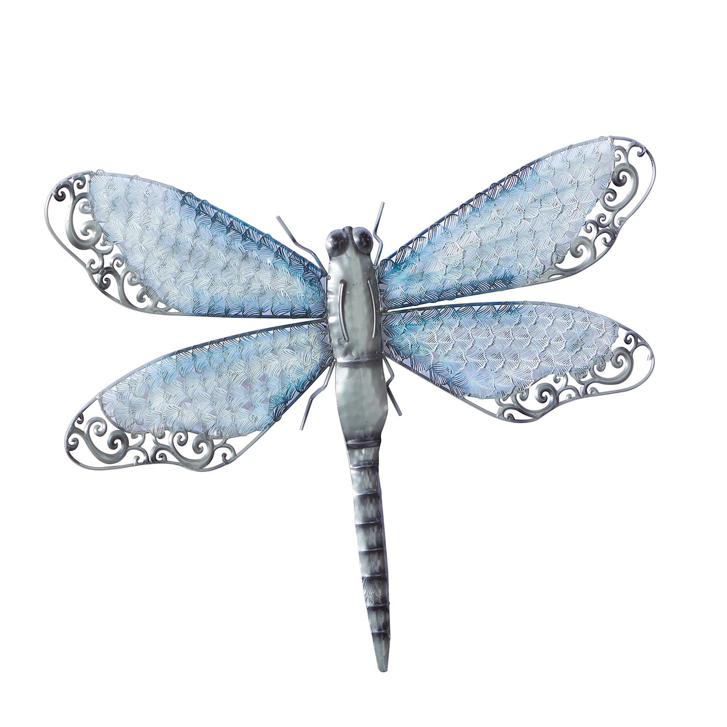 Deco 79 Metal Dragonfly Home Wall Decor Indoor Outdoor Wall Sculpture, Wall Art 25" x 1" x 16", Blue