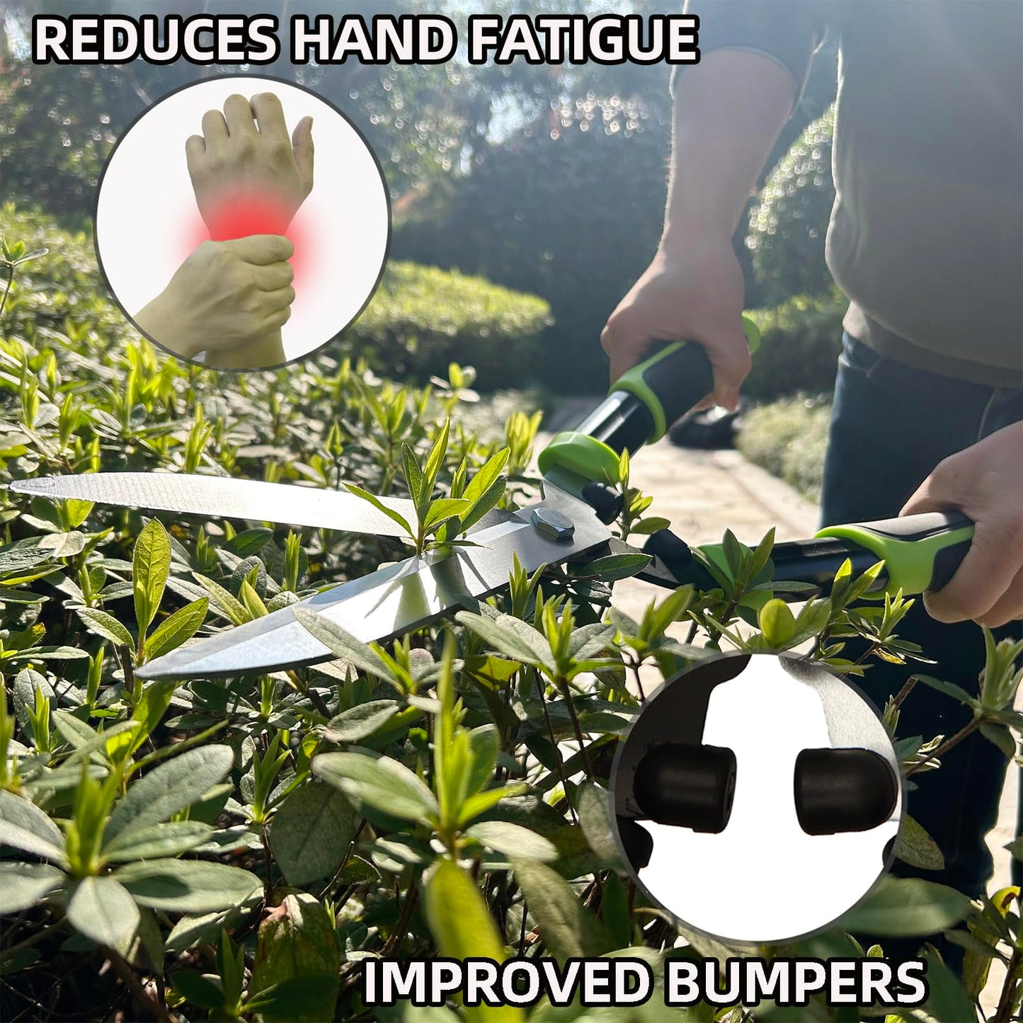 YRTSH Hedge Clippers, Hedge Shears for Trimming Borders, Hedge Trimmer with Low-Friction Sharp Enough Blade, Garden Shears Gardening Tools with Soft Rubber Grip Bush Cutters Effortless Pruning 19 Inch