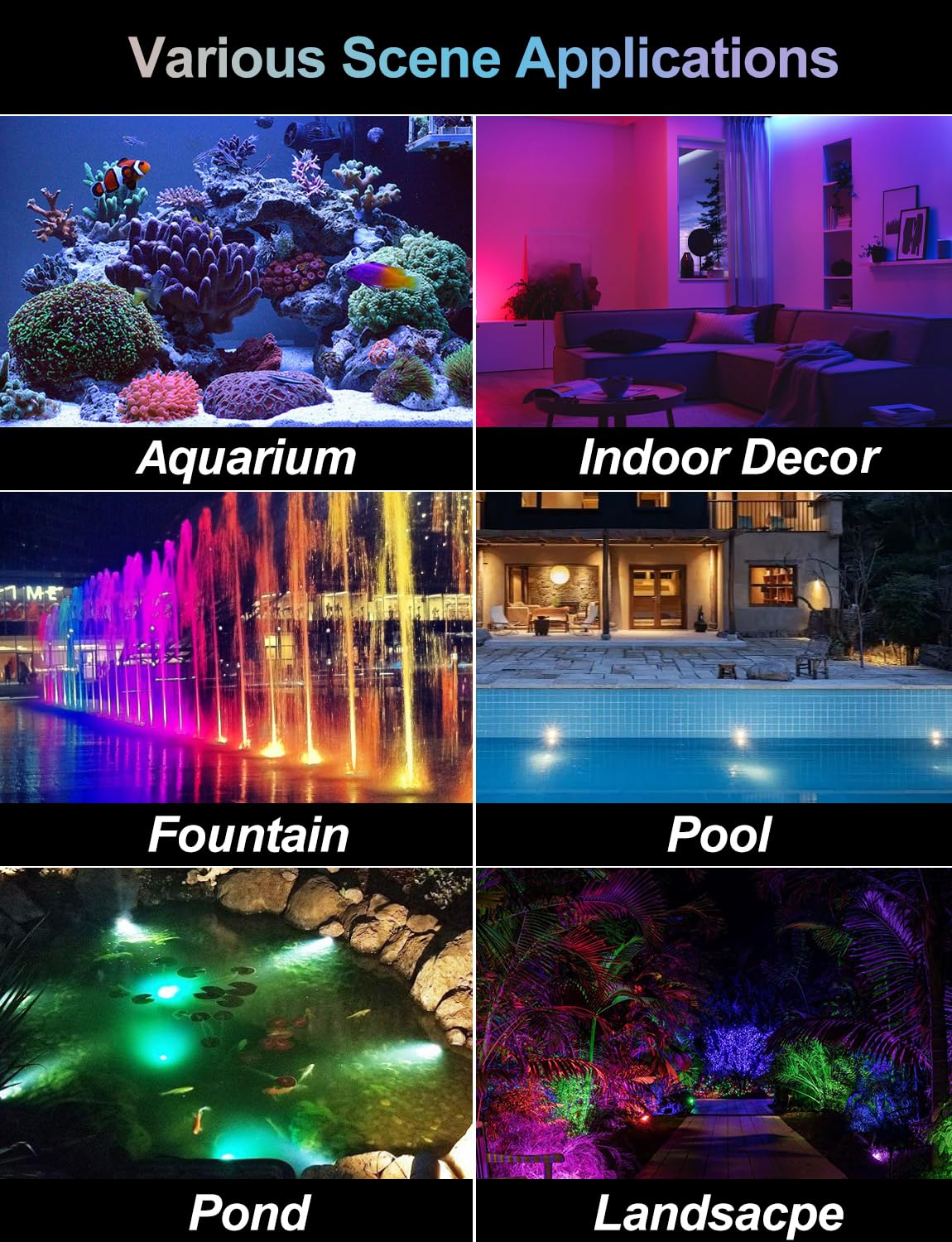 CREPOW RGB Underwater Pond Lights,Super Bright 18 LED Submersible Fountain Lights, Bluetooth APP Control IP68 Waterproof Color Changing Spotlights for Fish Aquarium Tank Yard Garden Pool(Set of 12)
