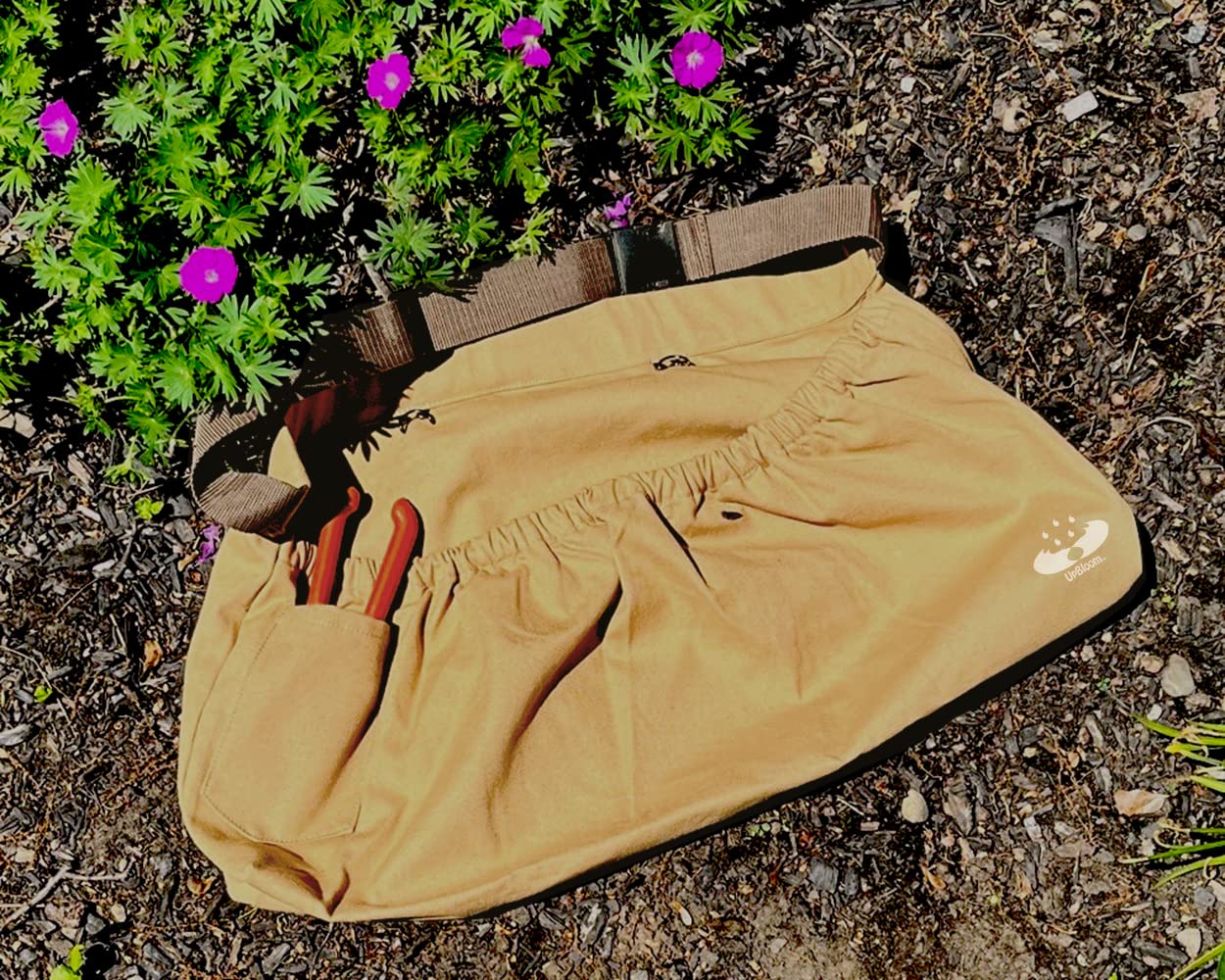 UpBloom - Harvest & Weeding Waist Apron with Pockets - Berry Picker/Garden Apron/Foraging Bag for Harvest - Vegetables, Fruits - Gardening Supplies & ...