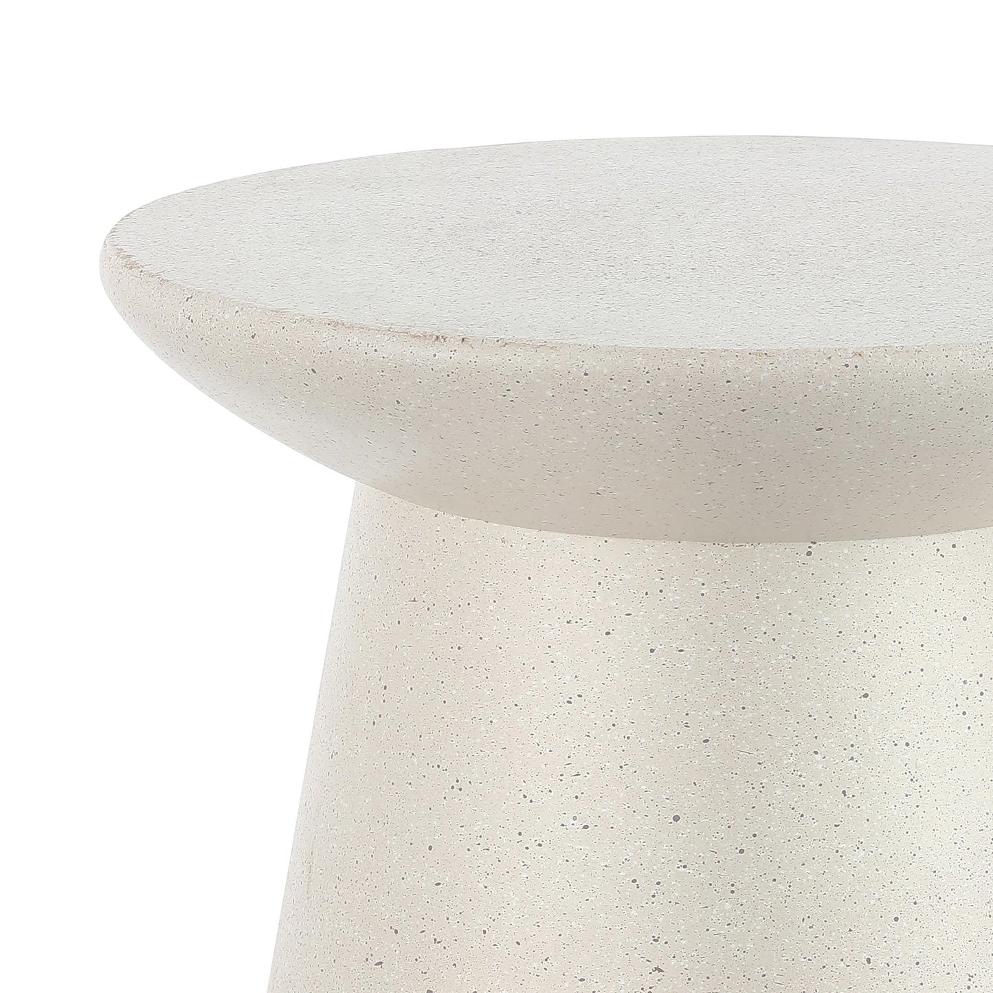JONATHAN Y TBL1108D Hollie 18" Minimalist Modern Drum Indoor/Outdoor Accent Table Pedestal Contemporary, Mid-Century, Art Deco,Bohemian, Patio, Garden, Bathroom, Living Room, Cream Terrazzo Finish