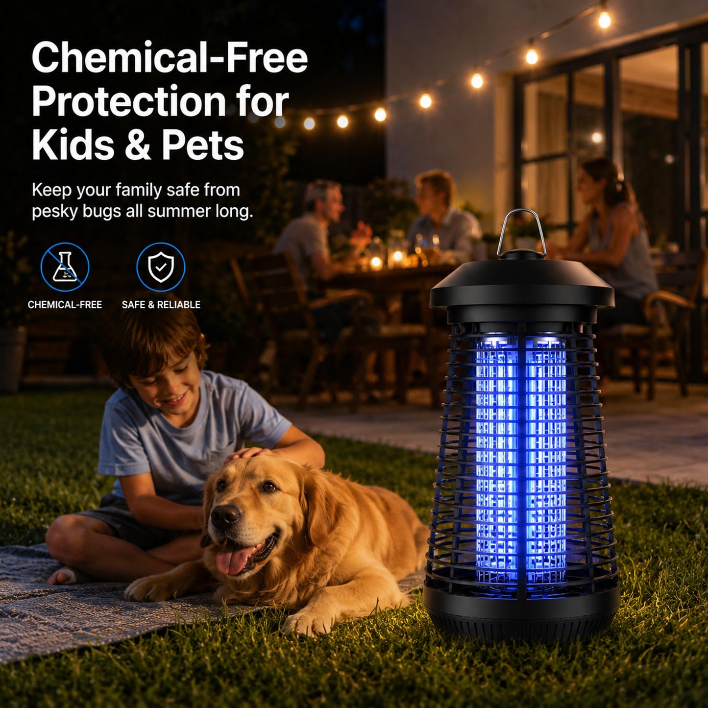 Bug Zapper Mosquito Repellent Outdoor,Mosquito Zapper Fly Killer Indoor Fly Traps Outdoor Insects Zapper with 4200V 18W Waterproof IPX4 Flame Retardant ABS Housing for Home Garage Patio Backyard