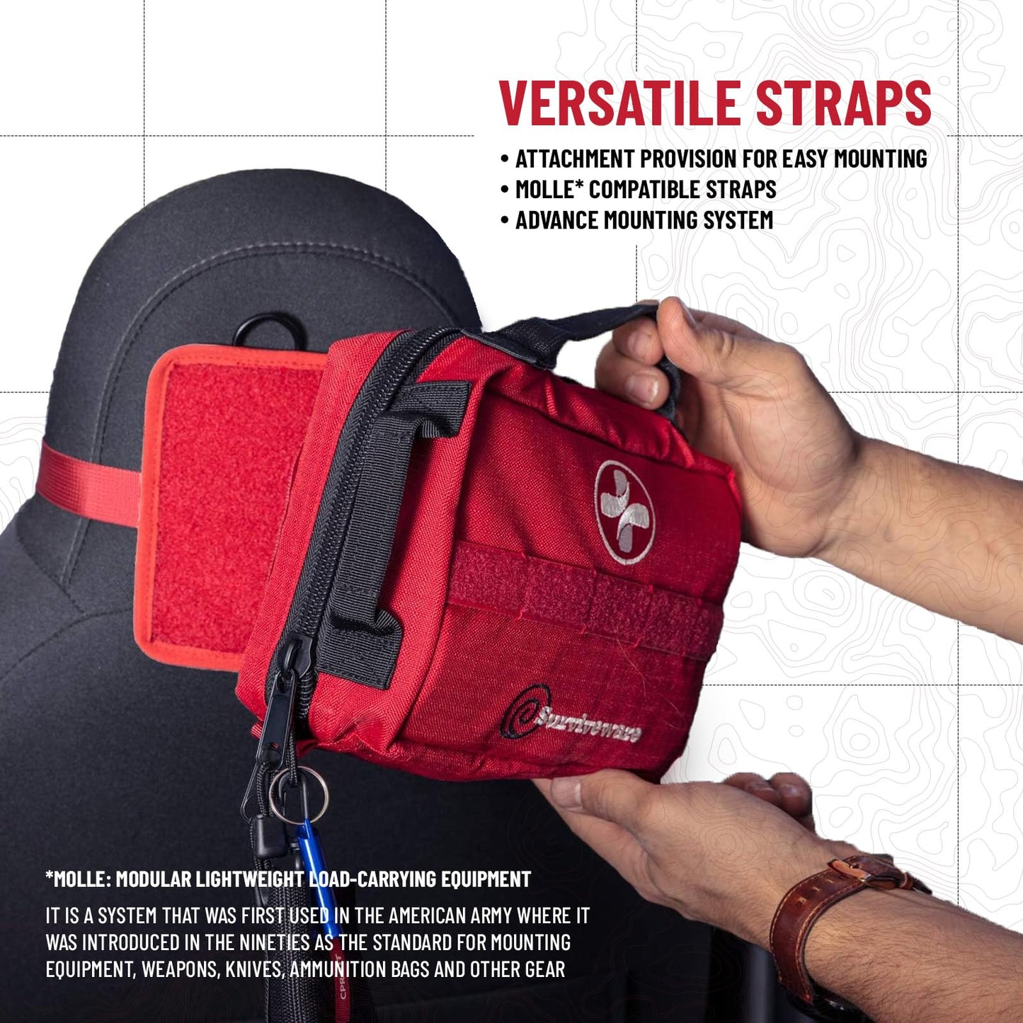 Surviveware 119 Pcs Comprehensive Premium Survival First Aid Kit - Medical Emergency Kit for Travel Camping Gear, Home Essentials & Outdoor Emergencies - Survival Kit