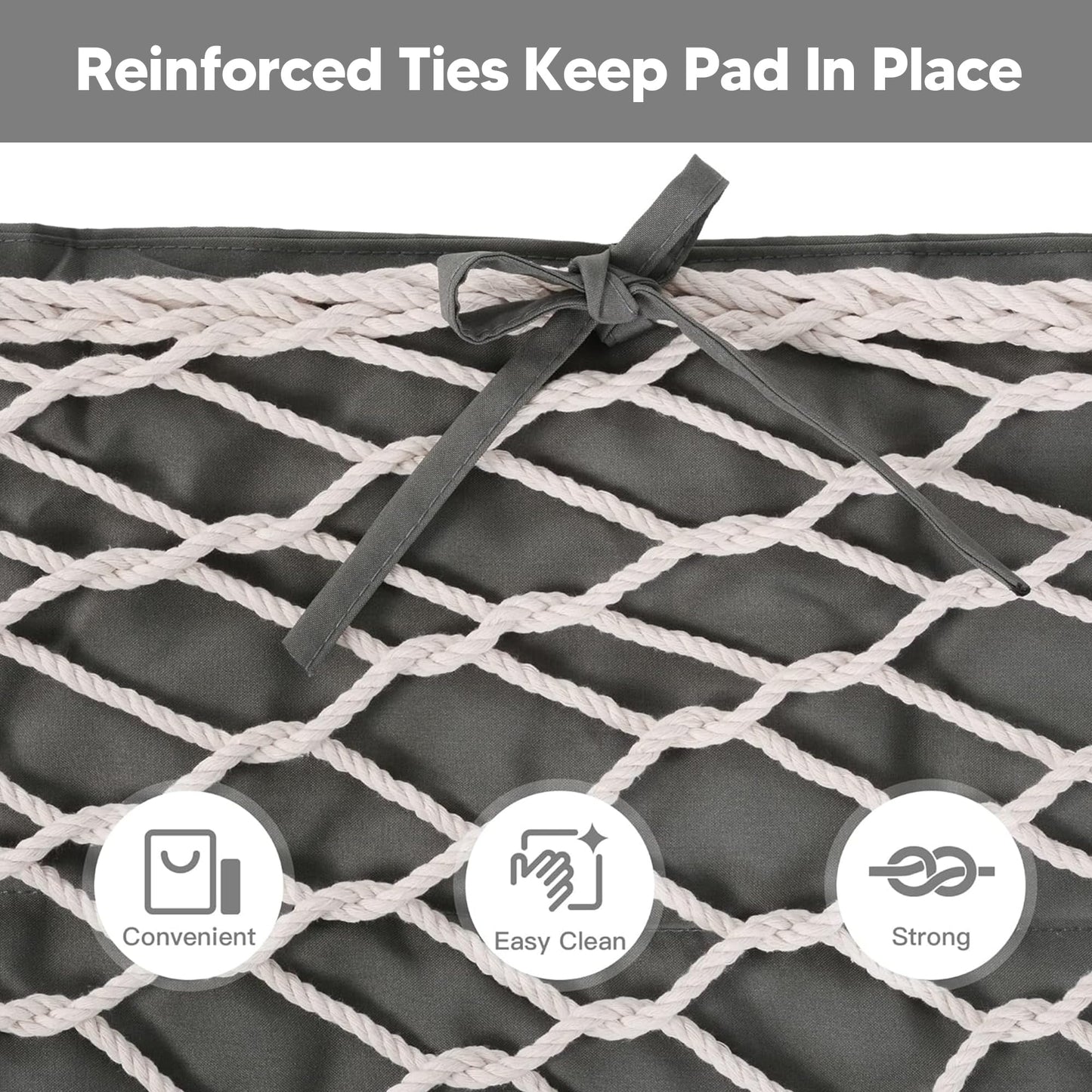 SUNCREAT Outdoor Portable Hammock Pad, 2 Person Polyester Hammock Pad, Dark Gray