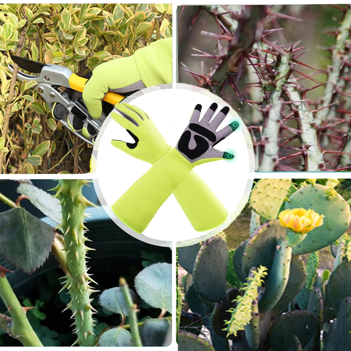 MEPEREZ 3-in-1 Gloves for Gardening Lightweight, Farming & Cleaning, Thorn Proof, Anti-Slip, Comfort, Breathable, Abrasion Resistant