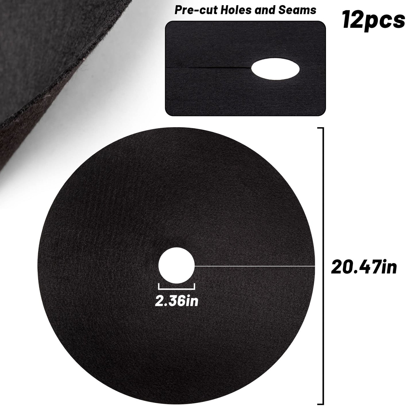 UCandy Pack 12 Non-Woven Tree Mulch Ring, 20.5 Inch Weed Barrier mat,Degradable Tree Mulch Used to inhibit Weed Growth and Landscape Weed Control Plant Root Protection
