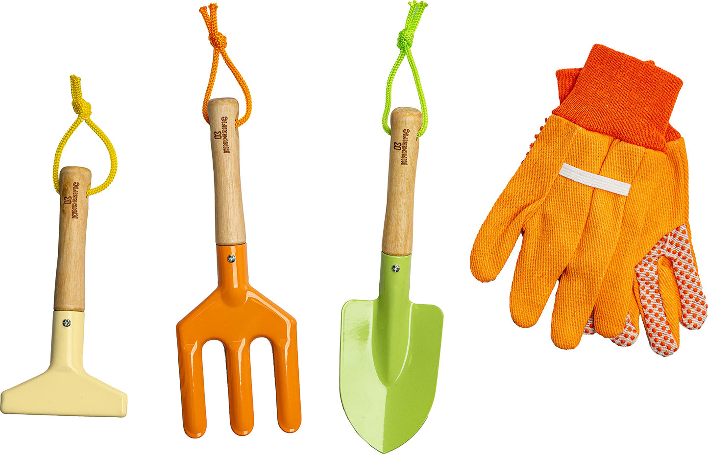 Kinderific Gardening Set, Tool Kit, for Kids, STEM, Includes Tote Bag, Spade, Watering Can, Rake, Fork, Trowel and Gloves (Sunshine)