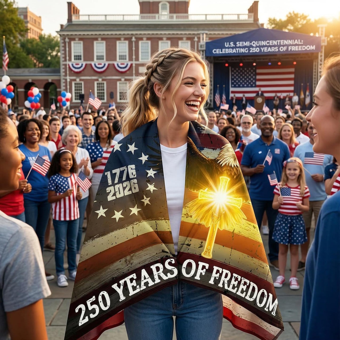 250 Anniversary USA Flag,3x5 Ft Double Sided 3 Ply 250th Anniversary Flag,250 Years of Freedom Flag,4th of July 1776-2026 Patriotic Yard Banner for Outdoor Garden Decor