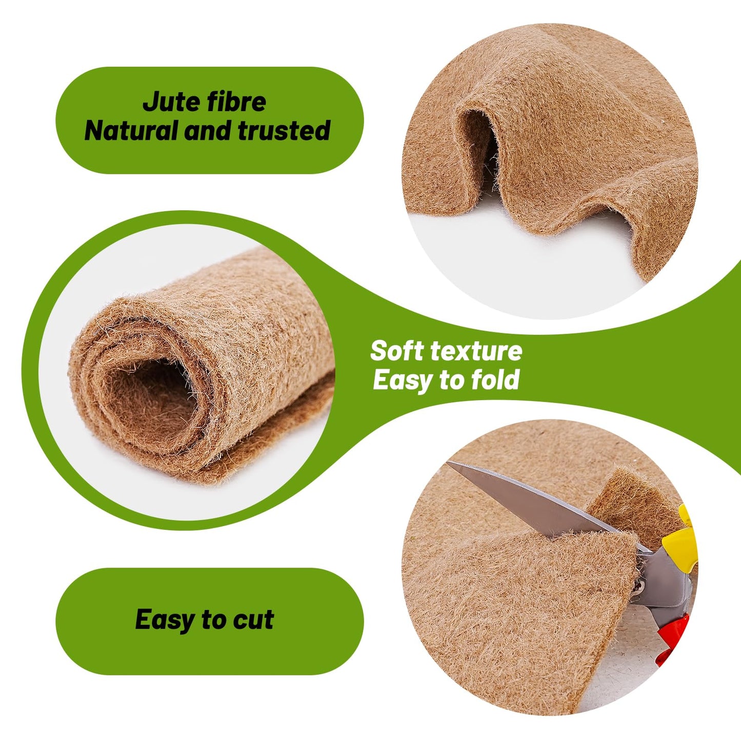 U0U 2 x 2Ft Worm Bin Worm Blanket, Jute Fibre for Composting, Dark, Moist, Outdoor (1 Pack)