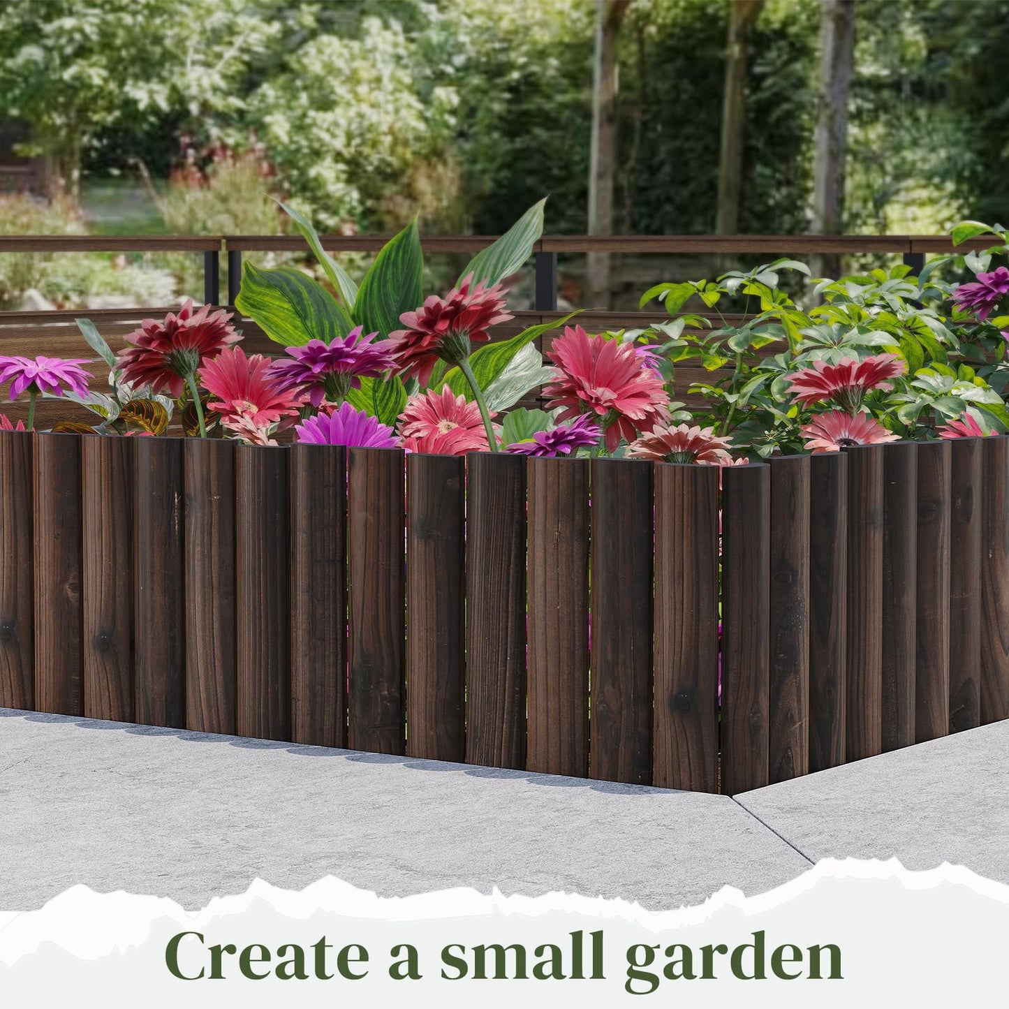 Garden Border Edging Landscape Edging Border Garden Edging Wooden Landscape Edging Wood Fence Decorative Garden Edging Lawn Edging Fence Flexible Garden Edging-15.7" H x 47.2" L (1PACK)