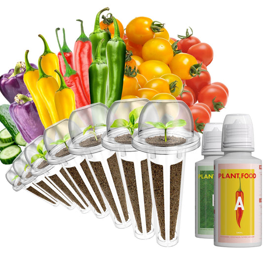 Red Heirloom Cherry Tomato Seed Pod Kit for AeroGarden, iDOO, Ahopegarden Hydroponics Garden, 7-pods, 350 Seeds+, Include Golden Red Cherry Tomato Purple Bell, Green, Yellow Pepper