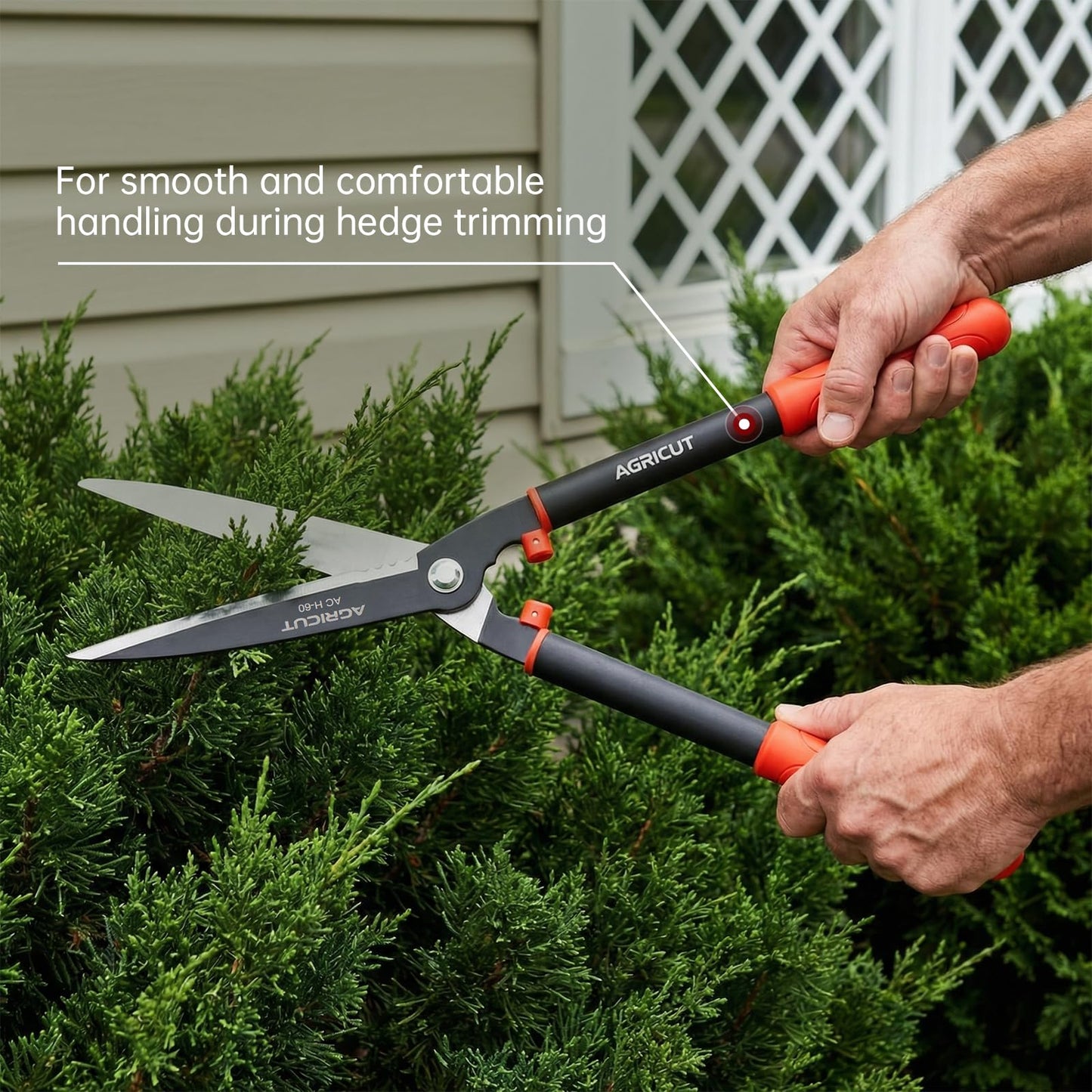 AGRICUT 23" Garden Hedge Shears - Hedge Clippers with High Carbon Steel Blade Branch Cutter Plant Trimmers for Yard Orchard Garden