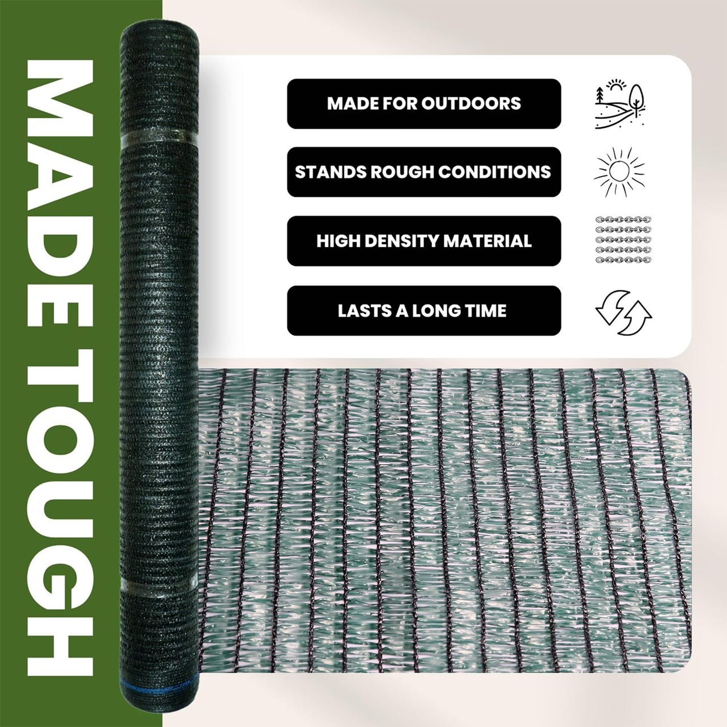WindscreenSupplyCo] 40% 6' x 100 FT Eyelets Shade Cloth Roll Sunblock Shade UV Resistant Net for Garden Greenhouse Flower Plant Patio Kennel, Green - PS6140GRNX1