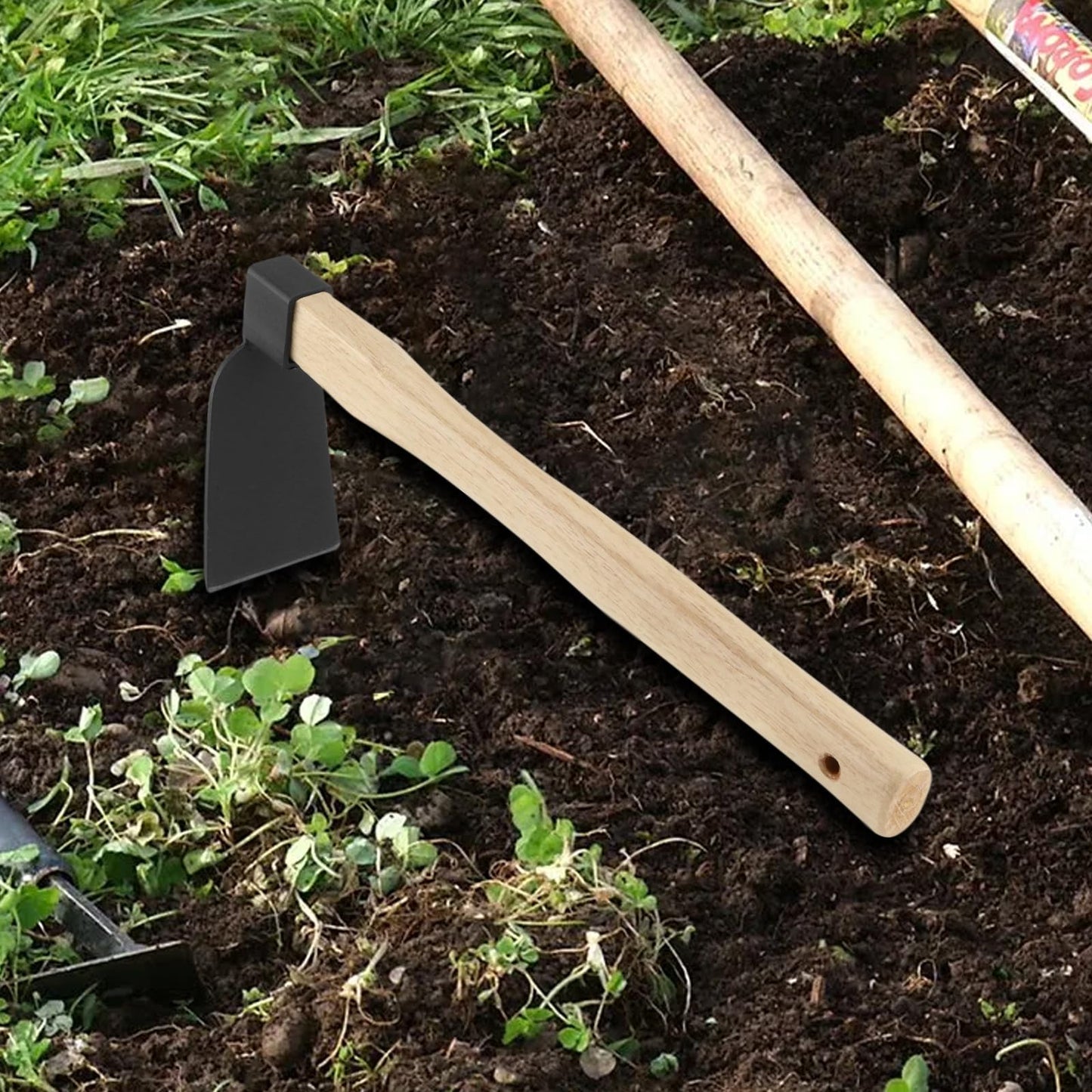 KEILEOHO 2 Pcs 15 Inch Garden Hoe, Hand Hoe Garden Tool, Handheld Hoe Blade Head Hand Hoe for Digging, Loosening Soil, Weeding, Planting
