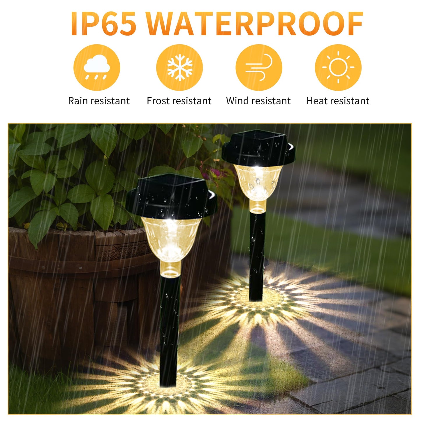 Siatom Solar Pathway Lights 10 Pack, Bright Solar Path Lights Outdoor Waterproof IP65, Walking Path Solar Lights for Outside, Garden, Lawn, Walkway, Yard (Warm White)