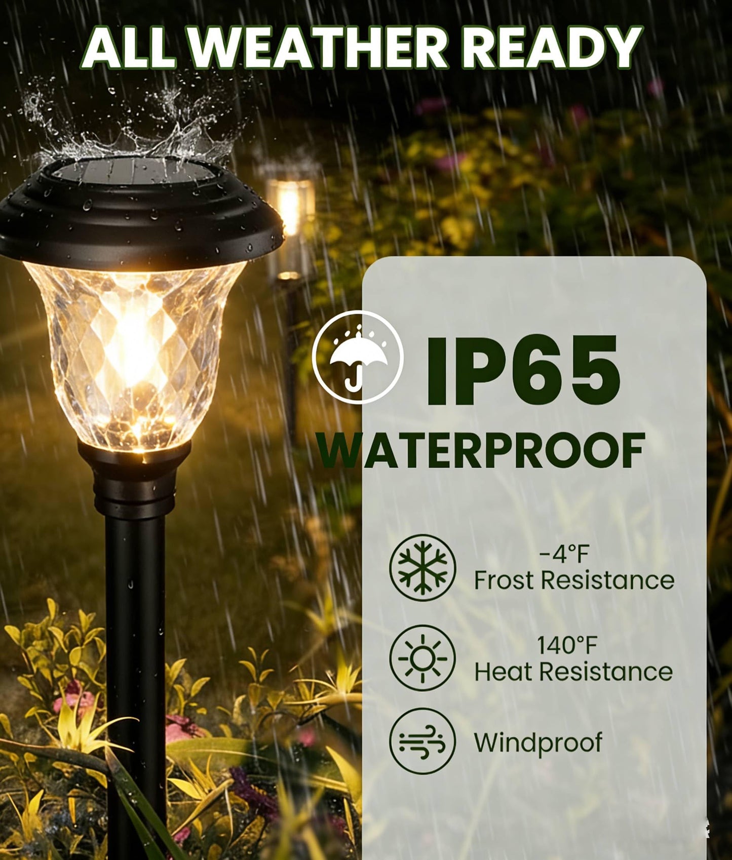 Beau Jardin 8 Pack Solar Pathway Lights White+Color Changing Stainless Steel 3 Mode Outdoor Multicolor Metal Solar Powered Waterproof Glass for Garden Landscape Path Yard Walkway Driveway Black